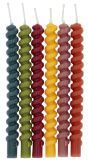 12 kaarsen warme kleuren twister 10 cm