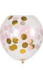 5 Roze/Gouden Confettiballonnen