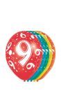 5 verjaardag ballonnen 9 jaar meerkleurig