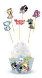 6 cupcake set prikker & wikkel Woezel & Pip