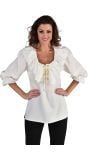 Basic piratenblouse wit creme