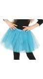 Blauwe glitter tutu rokje kind