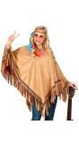 Bruine hippie suede poncho