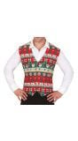 Foute kerst gilet candy cane heren