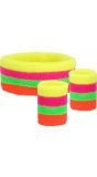 Gekleurde Neon Zweetbandjes 3 Stuks