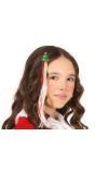 Glitter kerstboom haarclip met nephaar