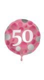 Glossy verjaardag 50 folieballon roze