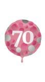 Glossy verjaardag 70 folieballon roze