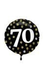 Glossy verjaardag 70 folieballon zwart