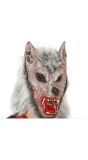 Grijs weerwolf masker met haar