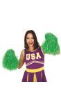 Groene cheerleader pom poms