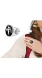 Halloween gothic zilveren zegel ring