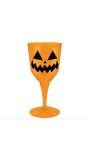 Halloween oranje pompoen wijnglas