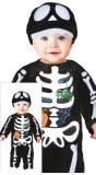 Halloween skelet onesie baby