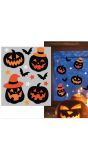 Halloween zwarte pompoenen gel raamstickers