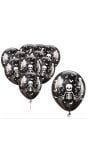 Halloween zwarte skelet ballonnen 30cm