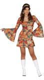 Hippie Disco Jurk Bloemen Vrouw