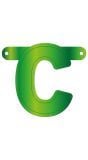 Letter C banner lime groen