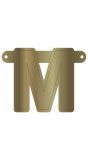 Letter M banner metallic goud