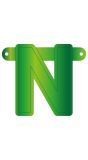 Letter N banner lime groen