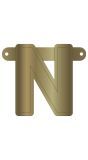 Letter N banner metallic goud