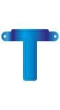 Letter T banner blauw