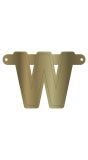 Letter W banner metallic goud