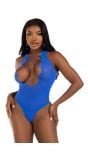 Naadloze Royal Blue Racer Tank Bodysuit