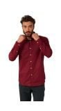 Opposuits Heren Overhemd Bordeaux Rood