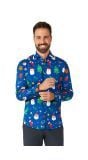 Opposuits Kerstmis Festivity Blue Blouse Heren