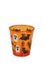 Oranje halloween party beker 10cm