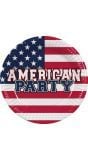 Papieren 'AMERICAN PARTY' Bordjes 10 stuks