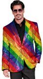 Pride regenboog pailletten colbert heren