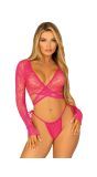 Raspberry Wrap-Around Crop Top & Panty Set