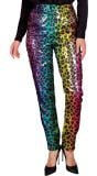 Regenboog panter pailletten broek dames