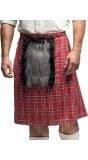 Rode Geruite Schotse Kilt met Tas