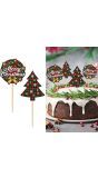 Schotse ruit kerst cupcake taart versiering 12cm