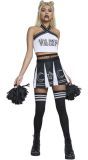 Sexy Vamp Cheerleader Dames Kostuum Zwart En Wit