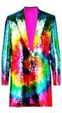 Tie dye pailletten party jas heren