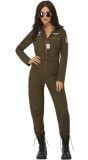 Top Gun Maverick Dames Aviator Kostuum Groen