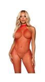 Verleidelijke Rode Racer Neck Bodystocking