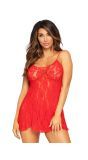 Verleidelijke Rode Rose Lace Flair Chemise