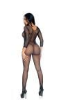 Verleidelijke Zwarte V-Hals Bodystocking