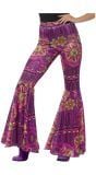 Wijde bloemen hippie broek dames