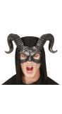 Zilver duivelshoorn masker Halloween