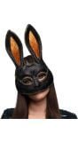 Zwart Mystery Bunny Halfmasker