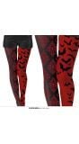 Zwart rode legging gothic