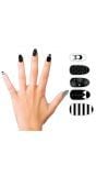 Zwart witte gothic nagels Halloween