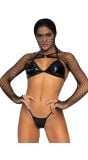 Zwarte Bikini Top, G-String & Shrug Set