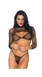 Zwarte Crop Top en String Set